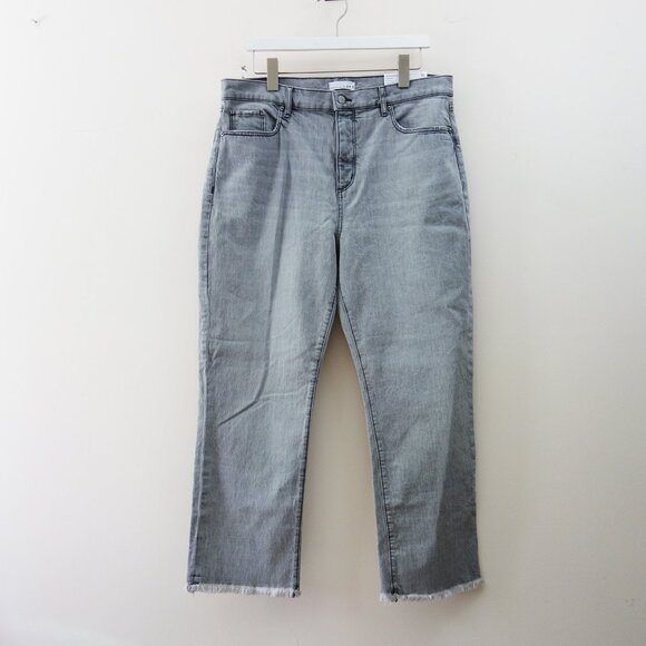 LOFT High Rise The Straight Crop Jeans in Grey Wash (W31/12) NWT! - Picture 3 of 12